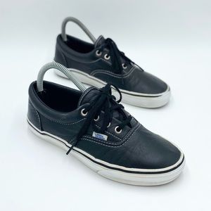 Vans black leather authentic womens 7.5